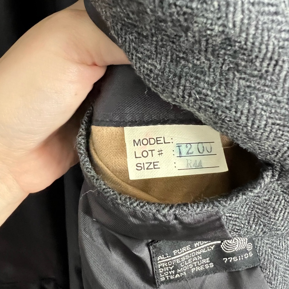 Vintage 100% Wool Trench Coat Pea‎ Coat Luxury Long Grey Event Special Occasion - Picture 8 of 9